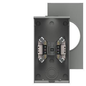 Meter Base, 200A, 1PH, 4 Jaw, OH, RX Hub Opening, Ringless, Steel, 3R