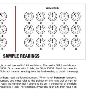 Meter Reading Homework Electric Meter Reading Worksheet