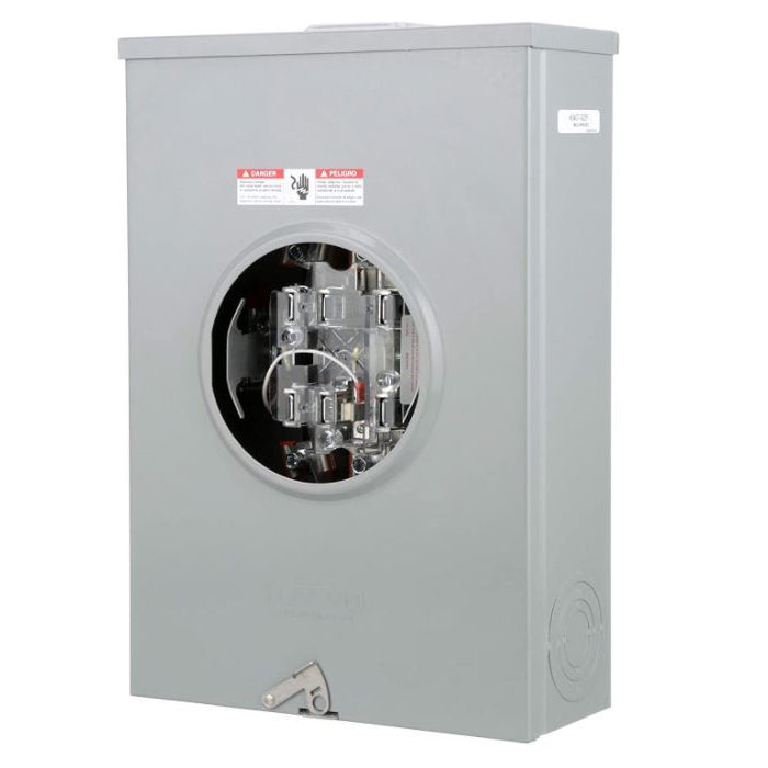 Meter Base, 7 Jaw, 200A, OH/UG Steel Enclosure, with Closing Plate