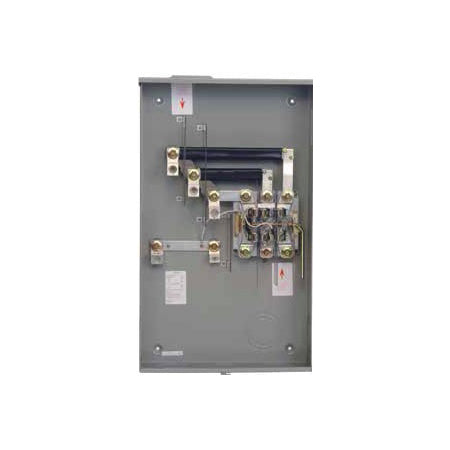 Meter Base, 7 Jaw, 320A, OH/UG, Steel Enclosure, Closing Plate